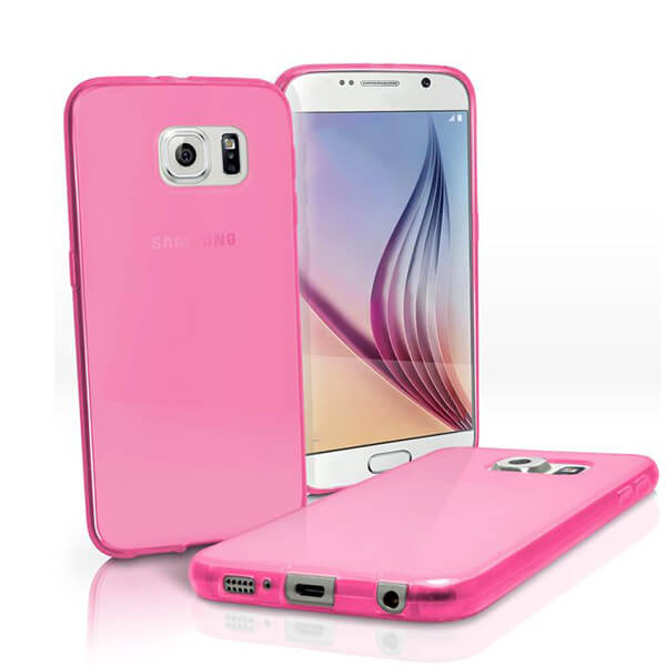 Silikonový mléčný ochranný obal pro Samsung Galaxy S6 Edge - růžový