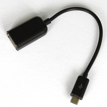 USB OTG propojovací kabel pro Micro USB 15 cm - černý