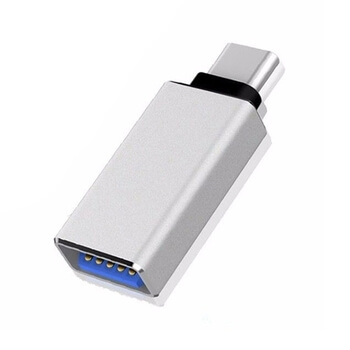 Redukce adaptér s USB-C výstupem a s USB 3.0 vstupem stříbrná