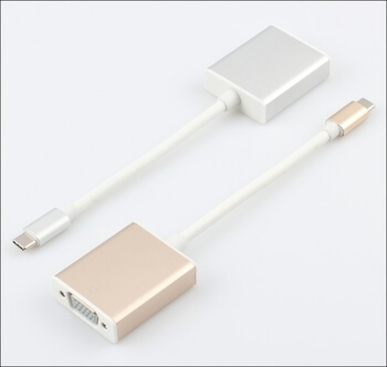 Redukce adaptér USB-C Type C a VGA stříbrná