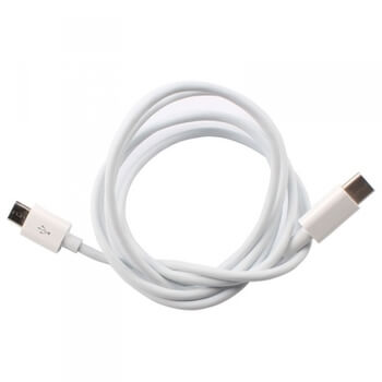 USB-C datový a nabíjecí kabel s konektorem Micro USB - bílý