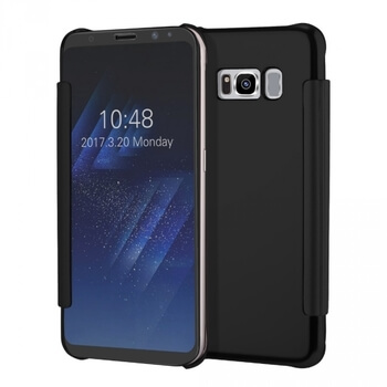 Zrcadlový plastový flip obal pro Samsung Galaxy S8 G950F - černý