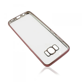 Průhledný silikonový obal pro Samsung Galaxy S8+ G955F - růžové lemování