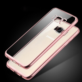 Průhledný silikonový obal pro Samsung Galaxy S8+ G955F - růžové lemování