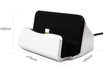 Hliníkový stojánek a dokovací stanice s Lightning konektorem pro Apple iPhone stříbrný