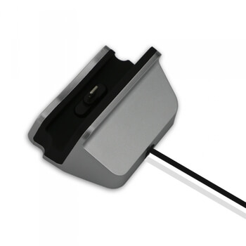 Hliníkový stojánek a dokovací stanice s Lightning konektorem pro Apple iPhone stříbrný