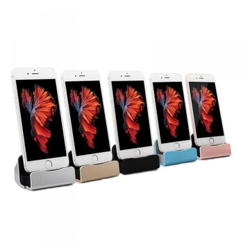 Hliníkový stojánek a dokovací stanice s Lightning konektorem pro Apple iPhone růžový