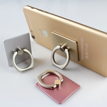 Univerzální hliníkový držák stojan PRSTEN pro mobilní telefony zlatý