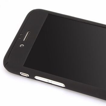 Ochranný 360° celotělový plastový kryt s ochranným sklem pro Apple iPhone 6/6S - černý