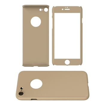 Ochranný 360° celotělový plastový kryt s ochranným sklem pro Apple iPhone 6/6S - černý