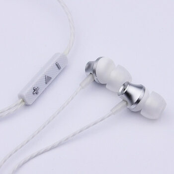 Sluchátka špunty pro Smartphone s ovládáním - stříbrná