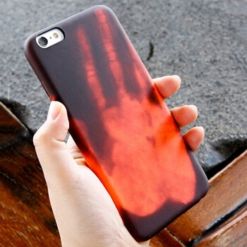 Měnící se termo ochranný kryt pro Apple iPhone 6/6S - černo/červený