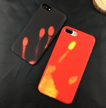 Měnící se termo ochranný kryt pro Apple iPhone 6/6S - černo/červený