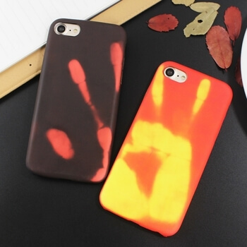 Měnící se termo ochranný kryt pro Apple iPhone 6/6S - černo/červený