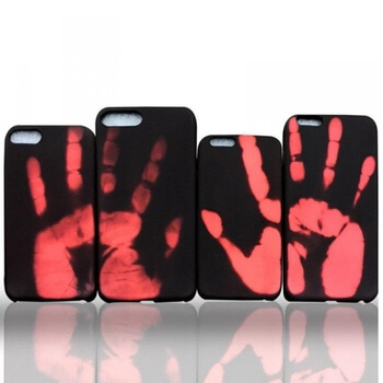 Měnící se termo ochranný kryt pro Apple iPhone 6/6S - černo/červený