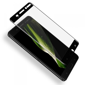 3x 3D tvrzené sklo s rámečkem pro Nokia 6 - černé - 2+1 zdarma