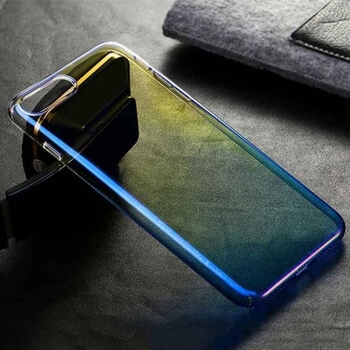 Duhový plastový ultratenký kryt pro Apple iPhone 6/6S - modro žlutá duha