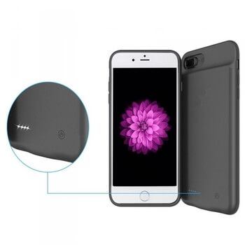 3v1 Silikonové pouzdro s externí baterií smart battery case power bank 3200 mAh pro Apple iPhone 6/6S - černé