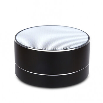 Hliníkový Bluetooth přenosný LED reproduktor - černý