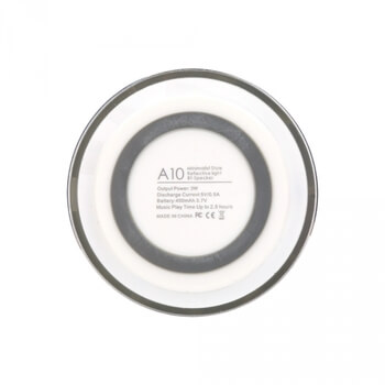 Hliníkový Bluetooth přenosný LED reproduktor - stříbrný