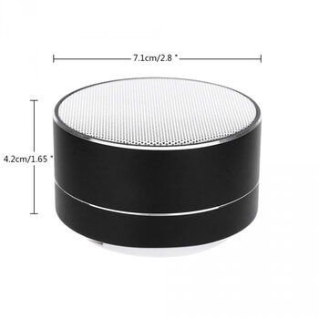 Hliníkový Bluetooth přenosný LED reproduktor - stříbrný