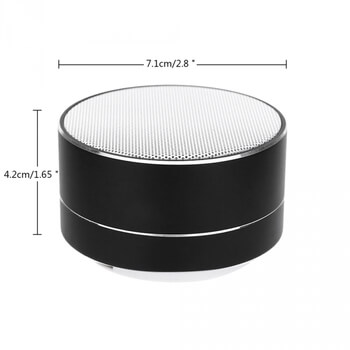 Hliníkový Bluetooth přenosný LED reproduktor - zlatý
