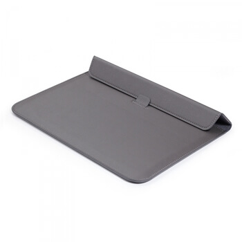 2v1 Pouzdro s magnetem a stojánkem z ekokůže pro Apple Macbook Air 11" - šedé