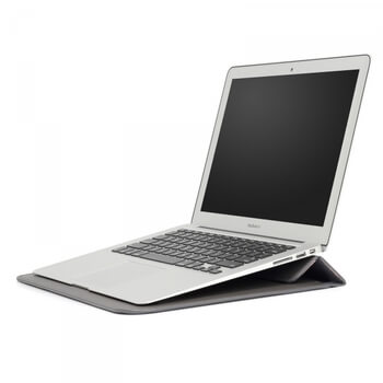 2v1 Pouzdro s magnetem a stojánkem z ekokůže pro Apple MacBook Air 11" - šedé