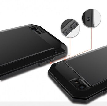 EXTRÉMNĚ odolný hliníkovo-silikonový obal pro Apple iPhone 8 - černý