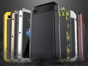 EXTRÉMNĚ odolný hliníkovo-silikonový obal pro Apple iPhone 8 - zlatý