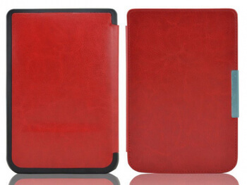 Kožený flipový kryt pro čtečku elektronických knih 626 Touch Lux 3 SES - červený