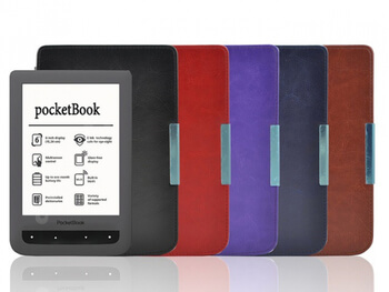 Kožený flipový kryt pro čtečku elektronických knih 626 Touch Lux 3 SES - hnědý