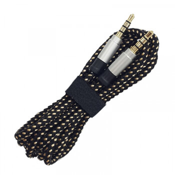 Audio Jack propojovací nylonový kabel AUX redukce 1,5 m černý