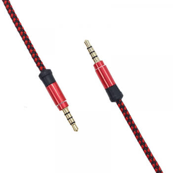Audio Jack propojovací nylonový kabel AUX redukce 1,5 m růžový