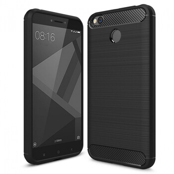 Ochranný silikonový obal karbon pro Xiaomi Redmi 4X Global - černý