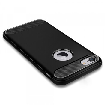 Ochranný silikonový obal karbon pro Apple iPhone 7 Plus - černý