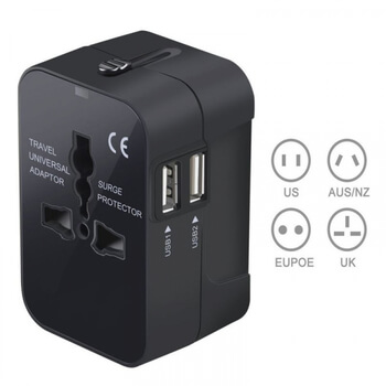 4v1 Univerzální cestovní adaptér redukce nabíječka do zásuvek UK/US/AU/EU - Bílý