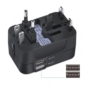 4v1 Univerzální cestovní adaptér redukce nabíječka do zásuvek UK/US/AU/EU - Černý