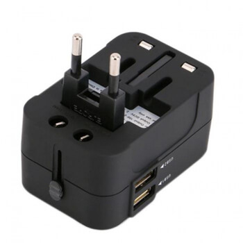 4v1 Univerzální cestovní adaptér redukce nabíječka do zásuvek UK/US/AU/EU - Černý