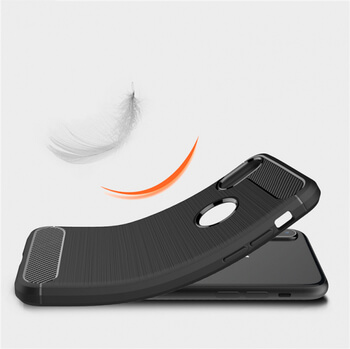 Ochranný silikonový obal karbon pro Apple iPhone X/XS - černý