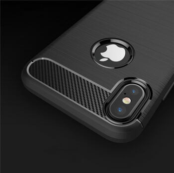 Ochranný silikonový obal karbon pro Apple iPhone X/XS - šedý