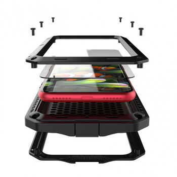 EXTRÉMNĚ odolný hliníkovo-silikonový obal pro Apple iPhone X/XS - stříbrný