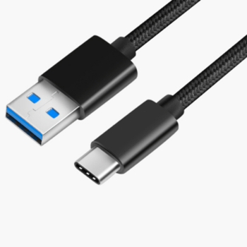 Nylonový USB kabel Type-C - černý