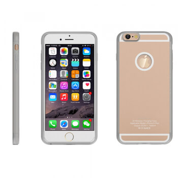Ochranný silikonový obal s integrací pro bezdrátové nabíjení Qi pro Apple iPhone 6/6S - zlatý
