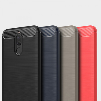 Ochranný silikonový obal karbon pro Huawei Mate 10 Lite - červený