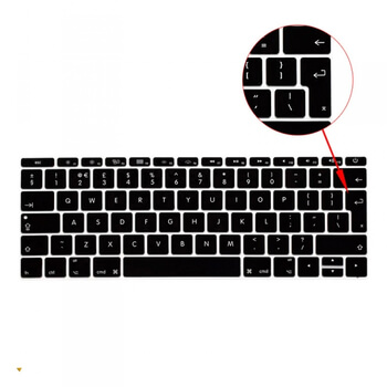 Silikonový ochranný obal na klávesnici EU verze pro Apple MacBook 12" - průhledný