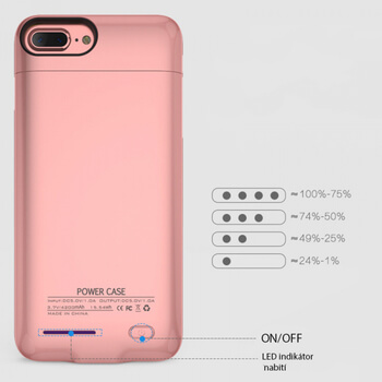 3v1 Plastové pouzdro s externí baterií smart battery case power bank s indikátorem nabití 4200 mAh pro Apple iPhone 8 Plus - černé