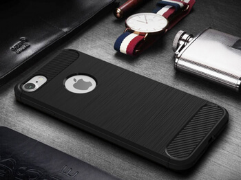 Ochranný silikonový obal karbon pro Apple iPhone 6/6S - černý