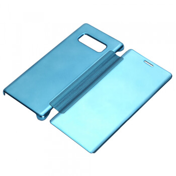 Zrcadlový plastový flip obal pro Samsung Galaxy Note 8 N950F - modrý