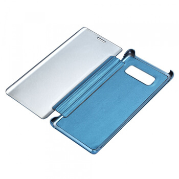 Zrcadlový plastový flip obal pro Samsung Galaxy Note 8 N950F - modrý